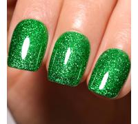 Firedeep Glitter Green Gel Nail Polish, 1Pcs 16ml Sparkly Christmas Green Soak Off UV/LED Gel Polish Manicure Salon DIY at Home