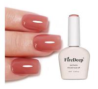 Firedeep Milk Tea Nude Pink Gel Polish Hema Free 0.34 OZ Same Color Same Top Cover Sheer Nude Pink UV Polish Art DIY at Home for Autumn and Winter