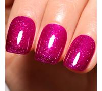 Firedeep Purple Red Glitter Gel Nail Polish, 1PCS Glitter Rose Purple Red Gel Polish UV/LED Soak Off Nail Polish for Christmas and New Year Gift 16ML