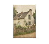 FireDeer Rustic Farmhouse Wall Art Classical French Country Landscape Canvas Poster Neutral Aesthetic Vintage Prints Countryside Scenery Artworks Bedroom Decor (6-cow,16x24inch-Unframe)