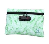 FIREDOG Lock Smell Proof Bags, Carbon Lined 6x9 Odor Proof Pouch Case Container for Travel Stash Storage (Marble Green)