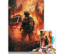 Firefighter 1000 Piece Jigsaw Puzzles for Adults & Teens,Help The Brain Exercise Addictive Toys to Cultivate Patience A Work of Art (38x26cm)