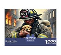 Firefighter 1000 Pieces Jigsaw Puzzles for Adults Impossible Beautiful Home Decoration Art Colorful DIY Craft 38x26cm/1000pcs