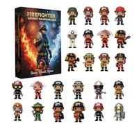 Firefighter Advent Calendar 2025, 24 Days Christmas Countdown Calendar With 24 Firefighter Themed Decorations, Christmas for Firefighter & Firefighter Supporters (C)