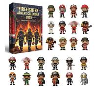 Firefighter Advent Calendar 2025, 24 Days Christmas Countdown Calendar With 24 Firefighter Themed Decorations, Christmas for Firefighter & Firefighter Supporters (A)