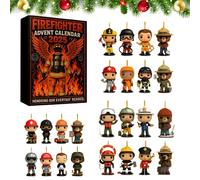 Firefighter Advent Calendar 2025, 24 Days Christmas Countdown Calendar With 24 Firefighter Themed Decorations, Tribute to the Heroes, Gift For Firefighter & Firefighter Supporters