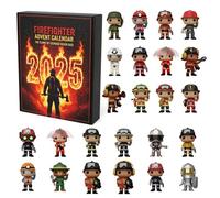 Firefighter Advent Calendar 2025, 24 Days Christmas Countdown Calendar With 24 Firefighter Themed Decorations, Christmas for Firefighter & Firefighter Supporters (B)