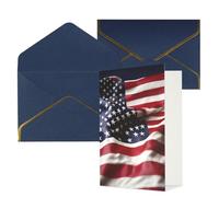 Firefighter American Flag Print Greeting Card Paper, Half Fold To Cards For Birthday, Wedding, Party.