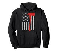 Firefighter American Flag Pullover Hoodie