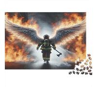 Firefighter Angel Wings 1000 Piece Jigsaw Puzzle on Sustainably Sourced Board Favourites Jigsaw with Impossible Puzzle for Challenging Puzzles for Adults 38x26cm/1000pcs