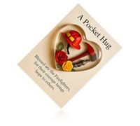 Firefighter Appreciation Gift with Encouraging Message Cards Shatterproof Heart Shaped Acrylic Charm for Birthday Gift Firefighter Respect