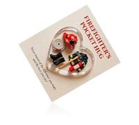 Firefighter Appreciation Gift with Heart Shaped Acrylic Charm Inspirational Card for Firefighters Birthday Christmas Firefighter Memorial Gift