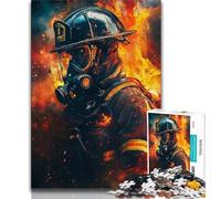 Firefighter Art Puzzles for Adults And Teenagers,Challenging To Complete But Fun And Humorous Birthday Present,Gifts,Wall Art (75x50cm)