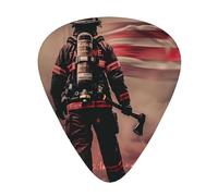 Firefighter Axe Red Line Flag - Guitar Picks-12 Pack Includes Thin, Medium & Heavy Gauges, Best Gift for Guitar Lovers