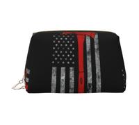 Firefighter Axe Red Line Flag Makeup Bag Travel Makeup Bag with Compartments,Portable Toiletry Bag for Women