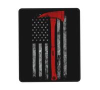 Firefighter Axe Red Line Flag Mouse Pad Ultra-Smooth Gaming Mousepad Non-Slip Rubber Base Washable Perfect For Desk
