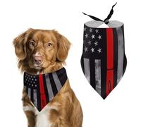Firefighter Axe Red Line Flag Pet Scarf,Soft Durable Triangle Dog Bandanas Lightweight Breathable Comfortable Pet Bib for Small Medium Large Breed.