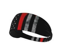 Firefighter Axe Red Line Flag Workout Sweatbands Adjustable Hairband For Basketball,Fitness Athletics Football, Yoga