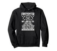 Firefighter Best Job Save Lives Funny Chili Pullover Hoodie