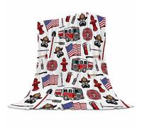 Firefighter Blanket 50x60 Inches - Extra Large Fire Truck Throw for Kids, Adults - Ultra Soft Fleece Firetruck Throw Blankets for Couch, Sofa, Camping - Warm Cozy Fireman Gift for Boys, Girls, Teens