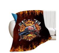 Firefighter Blanket Fire Fighter Throw Blanket Cozy Fleece Flannel Plush Bedding Fireman Gifts for Men Firefighters for Couch Sofa Bed Decor 40"X50"