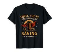 Firefighter Boots Superhero Western Rescue Design T-Shirt