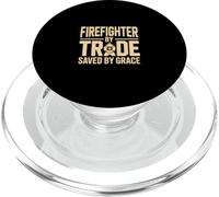 Firefighter By Trade Saved By Grace Faith PopSockets PopGrip for MagSafe