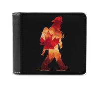 Firefighter Canadian Flag Small Billfold Wallet Front Pocket Card Holder Slim Passport Purse for Men Women
