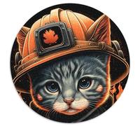 Firefighter Cat 1000Pc Adults Jigsaw Puzzle Cardboard Jigsaw Perfect for Birthday, Christmas 67.5x67.5cm