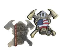 Firefighter Challenge Coin with Maltese Cross - A Tribute to Valor and Service 0.44mm, Bronze