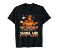 Firefighter Coffee Smoke Battle Ready Design T-Shirt
