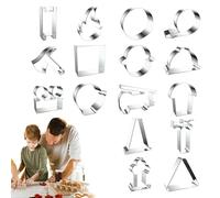 Firefighter Cookie Cutter Set - Stainless Steel Molds, Baking Tool Kit | 16 Piece Fire Truck with Fondant Pastry Cutter for Home School Kitchen Cooking Fun