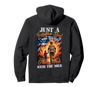 Firefighter Dad Always Came Back With Milk Fireman Father Pullover Hoodie