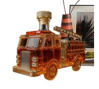 Firefighter Decanter - Novelty Liquor Container, Vintage Engine Shaped Whiskey Bottle, Glass Beverage Display Ornament, Bar Serving Vessel | Alcohol Storage Artwork Piece for Gatherings Banquet