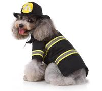 Firefighter Dog Costume Halloween Pet Fireman Costume, Dog Cosplay Costume Winter Coat Cat Clothes for Puppy Small Medium Large Dogs Halloween Party