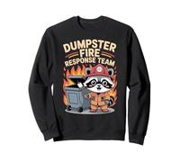 Firefighter Dumpster Fire Response Team Kawaii Raccoon Sweatshirt