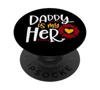 Firefighter Father's Day Daddy Is My Hero Tee Gift Idea PopSockets Adhesive PopGrip