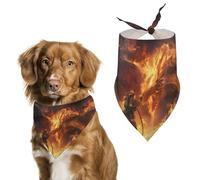 Firefighter Fighting Against Flames Dragon Dog Bandana Pet Scarf for Small Medium Large Dogs Triangle Bibs Photo Prop Gift