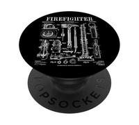 Firefighter Fire Department Fireman Vintage Patent Print PopSockets Adhesive PopGrip