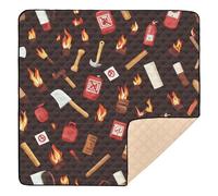 Firefighter Fire Extinguisher No Smoking Sign_3 Soft Padded Baby Playmat for Indoor Outdoor Portable Baby Kick Crawling Mat for Baby Kids Toddlers Infants, 50'' x 50''