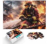 Firefighter Fire Rescue Wooden Adult Jigsaw Puzzle 500 Pieces | Border-first building: a simple way to organise the image on quiet evenings.