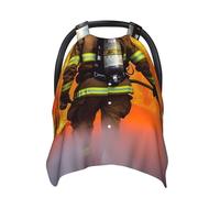 Firefighter Fireman Flame Baby Car Seat Canopy Cover, Multi Use Breathable Nursing Breastfeeding Covers for Mom Soft Stroller Sun Shade Newborn Shower Gift