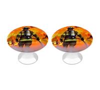 Firefighter Fireman Flame Cabinet Knobs, 2-Pack Silver Stainless Steel Drawer Pulls with Screws, Elegant Hardware for Dressers, Kitchen,Cabinets & Desks