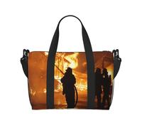 Firefighter Fireman Flame Crossbody Travel Bag - Water-Resistant Carry-On Handbag, Large Capacity Gym Bag