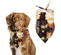 Firefighter Fireman Flame Dog Bandana Triangle Dog Scarf Washable Polyester Dog Bibs Cute Pet Bandana for Medium Large Dogs Puppy and Cats