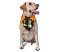 Firefighter Fireman Flame Dog Bandanas Triangle Puppy Scarfs for Boy and Girl, Washable Daily Bibs Handkerchief Customize Dog & Cat Neckwear, Birthday Cute Soft Pet Scarf Kerchief