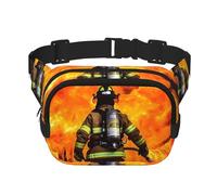 Firefighter Fireman Flame Fanny Pack For Women Waterproof Adjustable Belt Bags Waist Pack Fashion Casual Crossbody Bags Bum Bag For Running Workout Hiking Traveling, Black, One Size