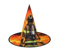 Firefighter Fireman Flame Halloween Witch Hats , Witches Hat Mens Womens Floating Hats Costume Accessories Indoor Outdoor Halloween Decorations For Porch Yard Indoor Outdoor Decor Party Supplies