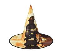 Firefighter Fireman Flame Halloween Witch Hats , Witches Hat Mens Womens Floating Hats Costume Accessories Indoor Outdoor Halloween Decorations For Porch Yard Indoor Outdoor Decor Party Supplies