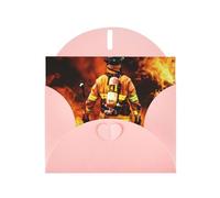 Firefighter Fireman Flame Holiday Cards | Double Sided Glitter Cardstock | Christmas, Birthday, Valentine's Day, Wedding & Party Invitations | Envelopes Included